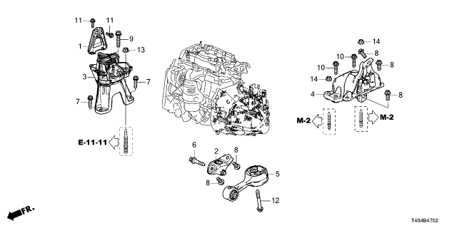 2023 Honda Civic RUBBER, TRANS MTG Diagram for 50850-T49-A21