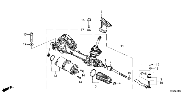 2025 Honda CR-V RACK, POWER STEERING Diagram for 53620-T95-A03