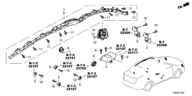 2024 Honda Accord Hybrid SENSOR, FR- CRASH R Diagram for 77930-30A-B01