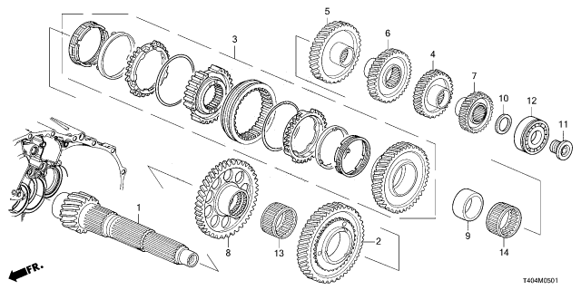 2024 Honda Civic Gear Diagram for 23491-65W-000