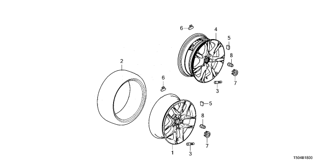 2025 Honda Civic Hybrid W-WHEEL ASSY- (18X8J) Diagram for 42800-T61-A90