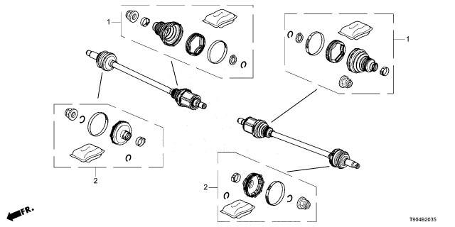 2024 Honda Pilot BOOT SET, OUTBOARD Diagram for 42018-T90-305