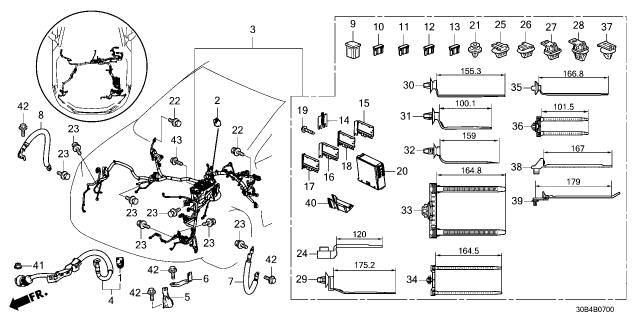 2023 Honda Accord Hybrid CLIP, BAND HARN Diagram for 91548-30B-003