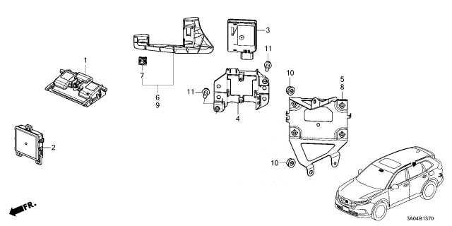 2025 Honda CR-V RADAR SET, FR Diagram for 8S303-3A0-A05