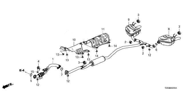2022 Honda Civic SLNCR COMP, EX Diagram for 18305-T20-A01