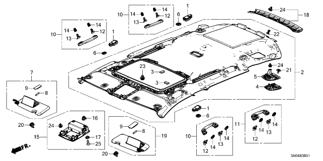 2024 Honda CR-V SUNVISOR *NH882L* Diagram for 83230-3A0-A11ZA