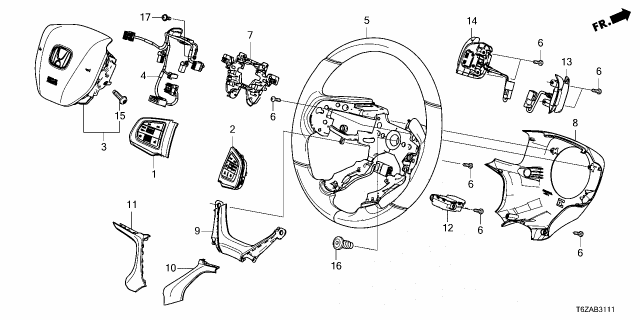 2025 Honda Ridgeline SUB-WIRE, CABLE REEL Diagram for 77901-T6Z-A10