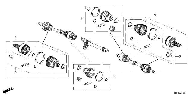 2026 Honda Civic Hybrid BOOT SET, OUTBOARD Diagram for 44018-T54-305