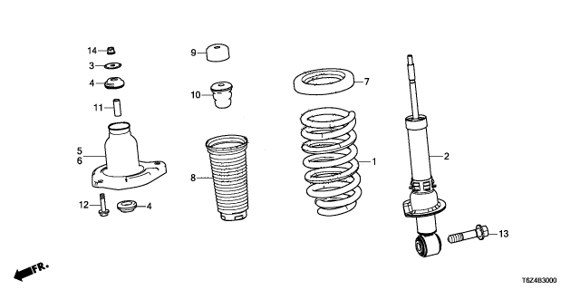 2024 Honda Ridgeline SPRING, RR Diagram for 52441-T6Z-A02