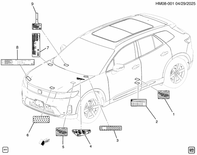 2024 Honda Prologue LABEL Diagram for 85015919