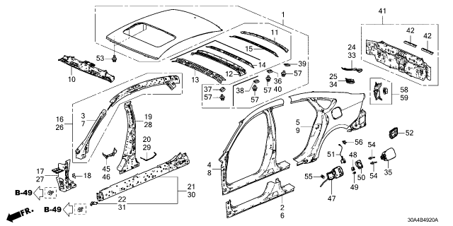 2025 Honda Accord SHELF R, CTR PLR Diagram for 74415-30A-A01