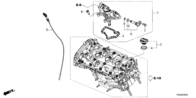 2024 Honda Pilot GASKET, PCV CHAMBER Diagram for 12331-6FB-A01