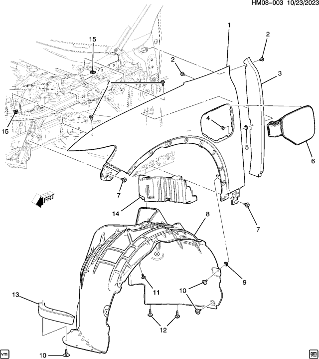 2025 Honda Prologue W-FENDER, L- FR Diagram for 86577934