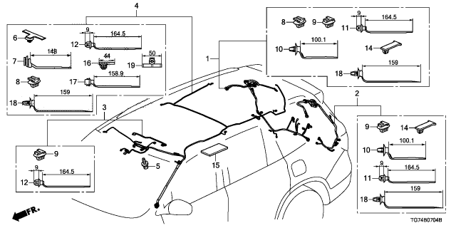 2022 Honda Pilot 5 Door Black Edition AWD 9AT Wire Harness Diagram 5