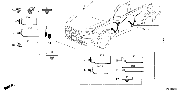 2023 Honda CR-V HARN, DRIVER DOOR Diagram for 32751-3A0-A00