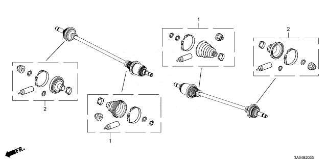 2023 Honda CR-V BOOT SET, OUTBOARD Diagram for 42018-3A0-305