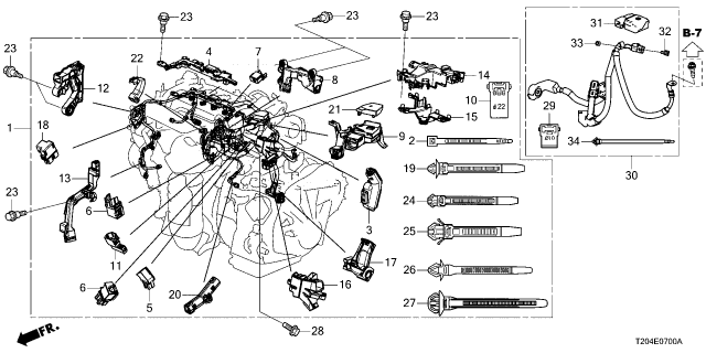 2024 Honda Civic WIRE HARNESS, ENGINE Diagram for 32110-64B-A00