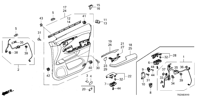 2025 Honda Ridgeline ARMREST, L- *YR666L* Diagram for 83552-T6Z-A01ZK