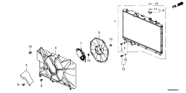 2023 Honda Accord Hybrid MOTOR, COOLING FAN Diagram for 19030-66V-A11