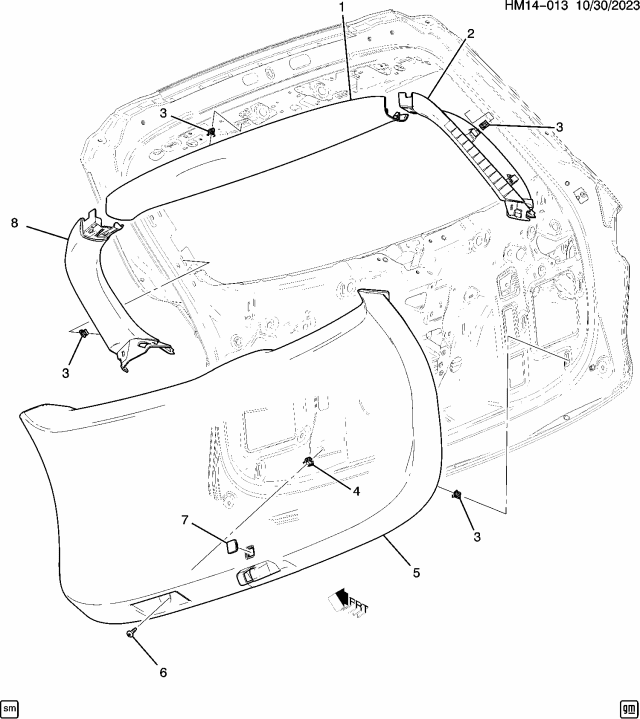 2024 Honda Prologue 5 Door EX AWD 1AT Trim - Liftgate Diagram 2