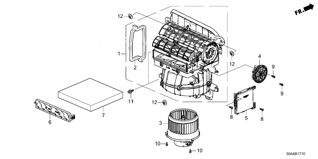 2023 Honda Accord MOTOR, WITH FAN Diagram for 79310-30A-A01