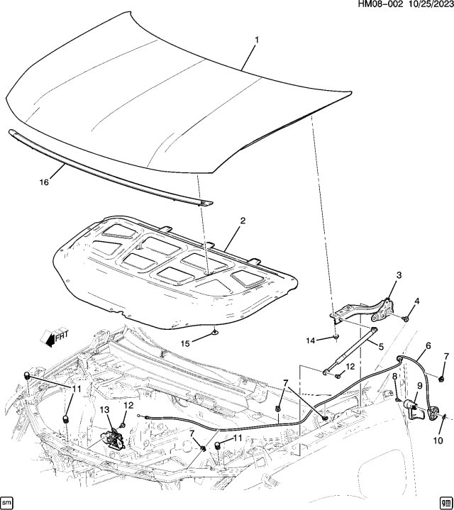 2025 Honda Prologue W-HOOD Diagram for 86599473