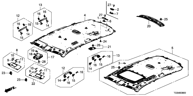 2022 Honda Passport CONSOLE *NH900L* Diagram for 83250-TK8-A01ZF