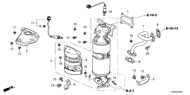 2026 Honda Civic CONVERTER ASSY Diagram for 18150-6MD-A10