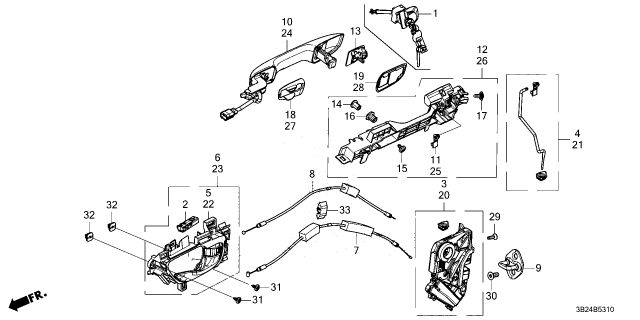 2023 Honda CR-V Hybrid HANDLER *NH731P* Diagram for 72141-T20-A11ZD