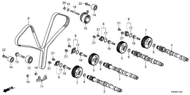 2025 Honda Pilot BELT (251YU26) Diagram for 14400-6FB-A01