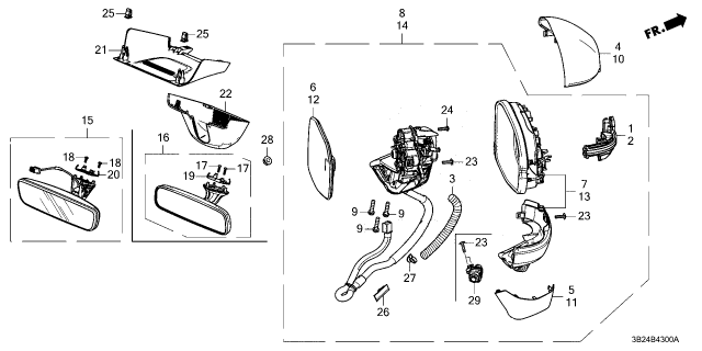2023 Honda CR-V Hybrid MIRROR SET, L Diagram for 76258-3A0-A11