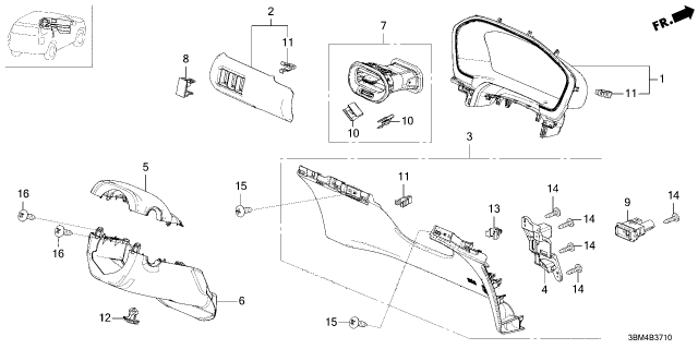 2026 Honda Passport HOLDER Diagram for 77305-T90-A01
