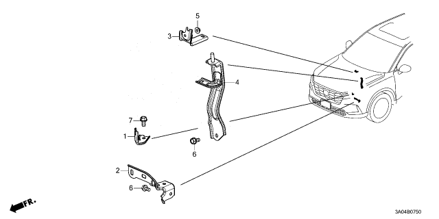 2026 Honda CR-V Relay Box Bracket Diagram for 38251-3A0-A00