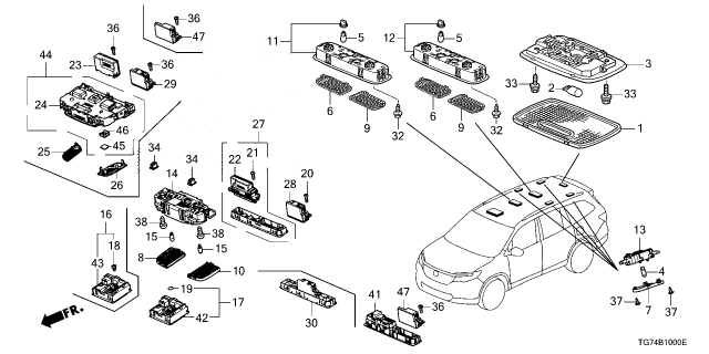 2022 Honda Pilot BASE COMP *NH900L* Diagram for 34403-SEP-A01ZR