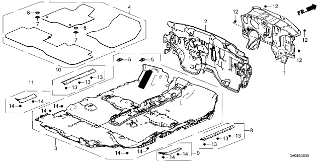 2025 Honda HR-V INSULATOR, DASHBOARD Diagram for 74260-3W0-A00