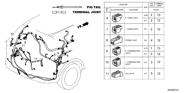 2023 Honda CR-V PIGTAIL (0-75) Diagram for 04320-T0A-P00