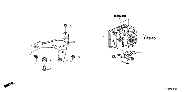 2026 Honda Odyssey MODULATOR ASSY-, VSA Diagram for 57100-THR-C21