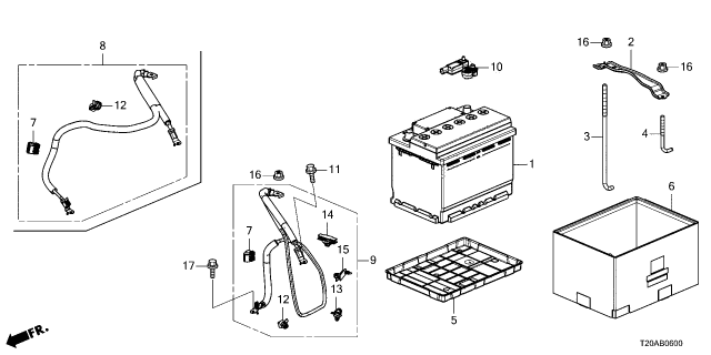 2026 Honda Civic HARN, BATTERY GROUND Diagram for 32600-T56-A00