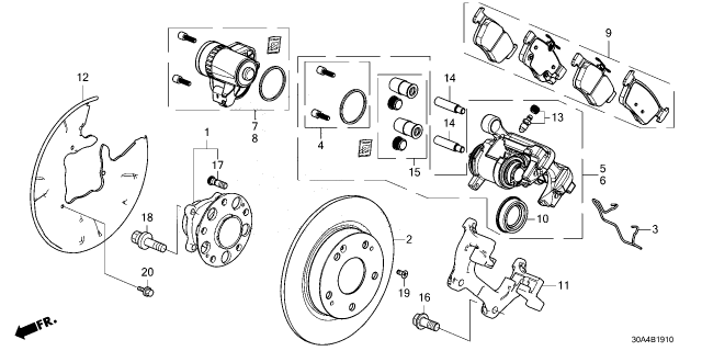 2024 Honda Accord PAD SET, RR Diagram for 43022-T38-A01