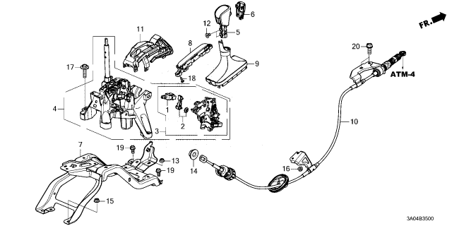 2025 Honda CR-V STPR SET, SHIFT LOCK Diagram for 54023-TBT-H51