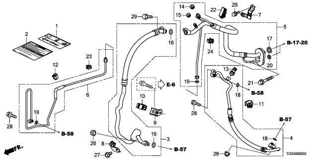 2022 Honda Passport LABEL, A/C Diagram for 80050-TYR-A01