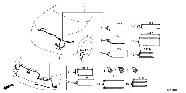 2023 Honda Accord WIRE HARN, FR- END Diagram for 32130-30A-A00