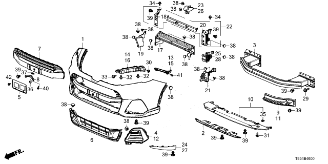 2025 Honda CR-V W-FACE, FR- BUMPER Diagram for 04711-T95-A00ZZ