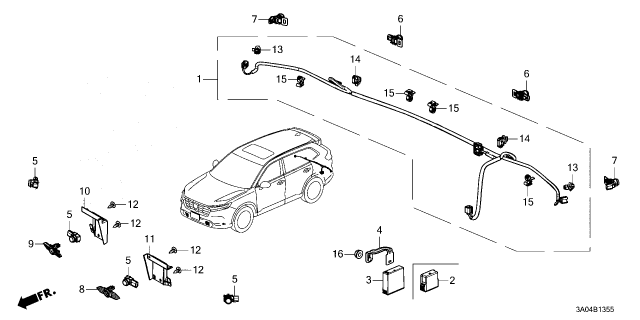 2023 Honda CR-V RETAINER, L Diagram for 39681-3A0-A01