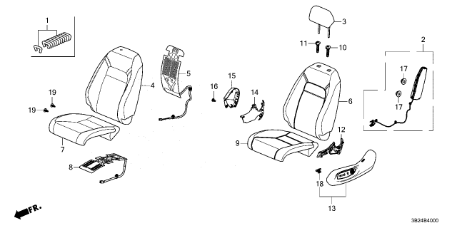 2024 Honda CR-V Hybrid PAD, L- FR Diagram for 81537-3A0-A21