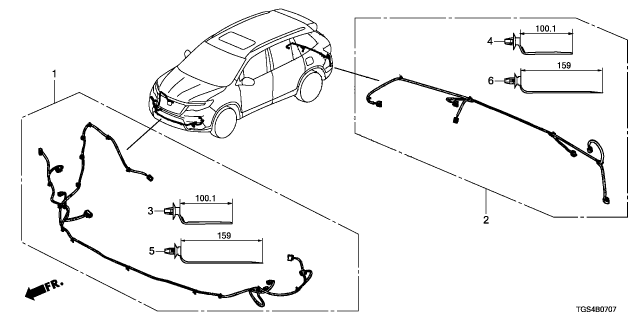 2025 Honda Passport HARN, RR- BUMPER Diagram for 32165-TGS-AN0