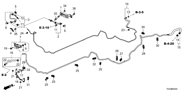 2026 Honda Civic Hybrid Fuel Pipe Protector Diagram for 17766-T50-G00