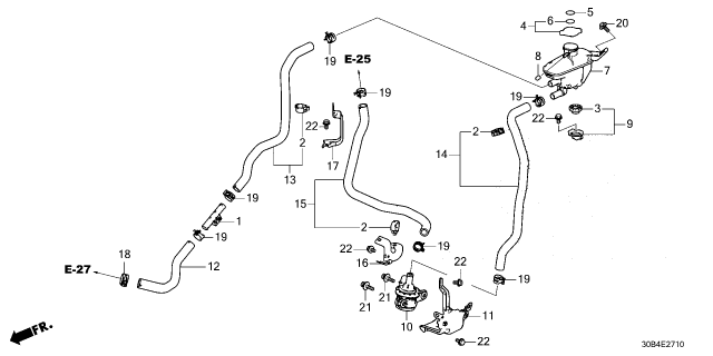 2023 Honda Accord Hybrid HOSE, EWP OUTLET Diagram for 1J404-6NH-A00