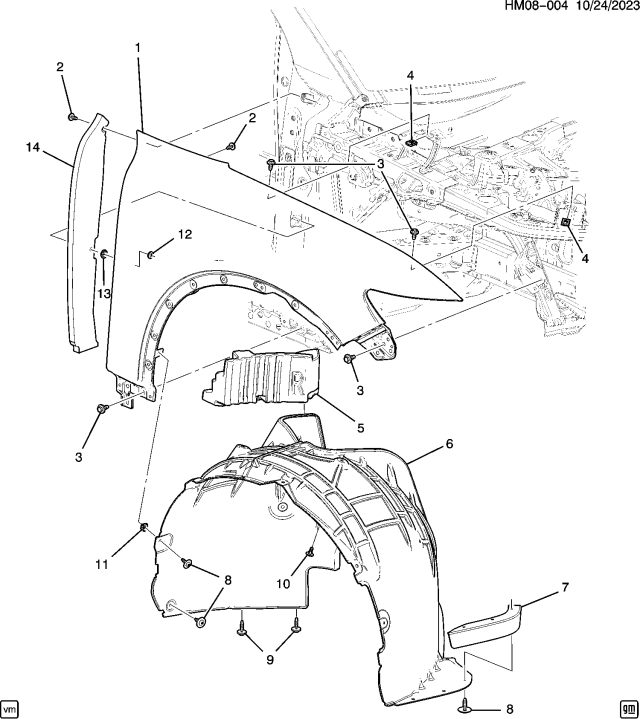 2024 Honda Prologue W-FENDER, R- FR Diagram for 86577935