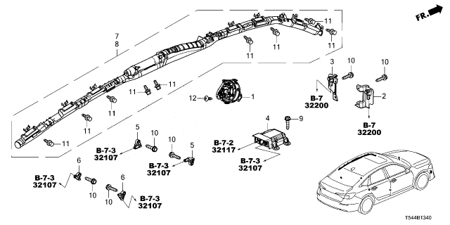 2025 Honda Civic Hybrid UNIT ASSY-, SRS Diagram for 77960-T61-A92
